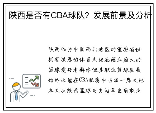 陕西是否有CBA球队？发展前景及分析
